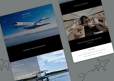 Royal Wings - Luxury Jet Website Design luxury website modern private jet website ui web design web ui