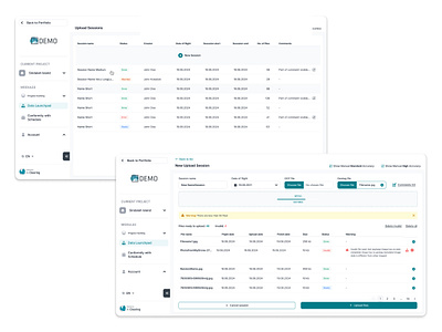 Data Launchpad table ui design upload