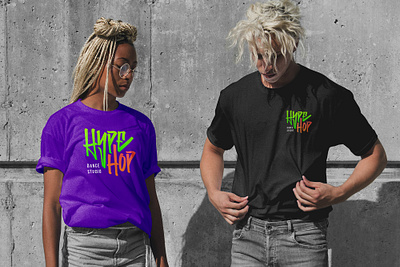 Hip Hop Dance Studio Tshirt Merch Swag branding dance studio design edgy graphic design hip hop mockup neon tshirt