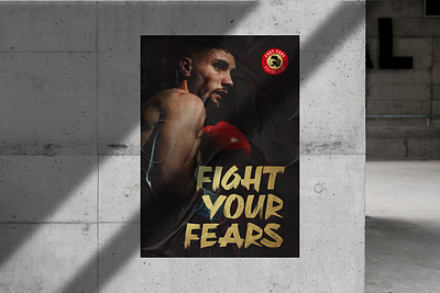 Boxing Gym Poster boxing gym branding design edgy fitness gold graphic design mma club mockup poster