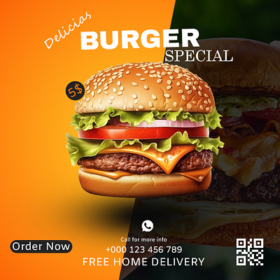 Burger instagram design branding burger design graphic design logo