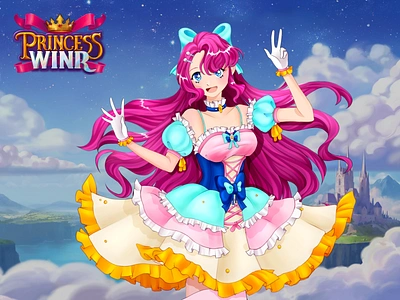 Slot Game - Winr Princess 2d anime art blockchain casino casino art casino slot casual chracter crypto gambling game gaming girl igaming illustration mascot slot slot game