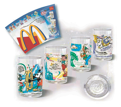 Disney promotional glassware designs branding graphic design illustration promotiuonal product