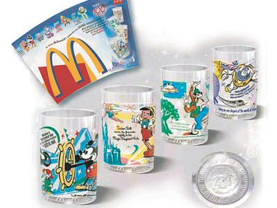 Disney promotional glassware designs branding graphic design illustration promotiuonal product