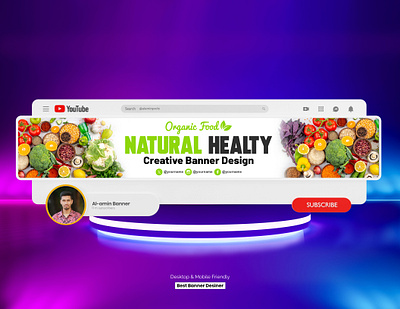 Food restaurant Blogs Creative YouTube channel banner design channel art channel cover cover design youtube banner youtube banner design youtube channel youtube cover youtube header