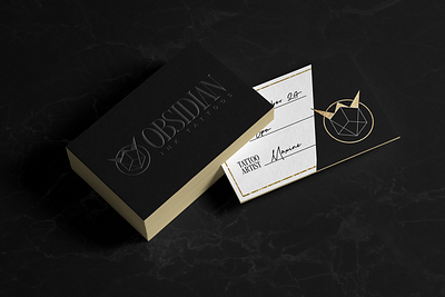 Tattoo Studio Appointment Card appointment card black and gold branding card design design edgy gold foil graphic design luxury brand mockup tattoo studio