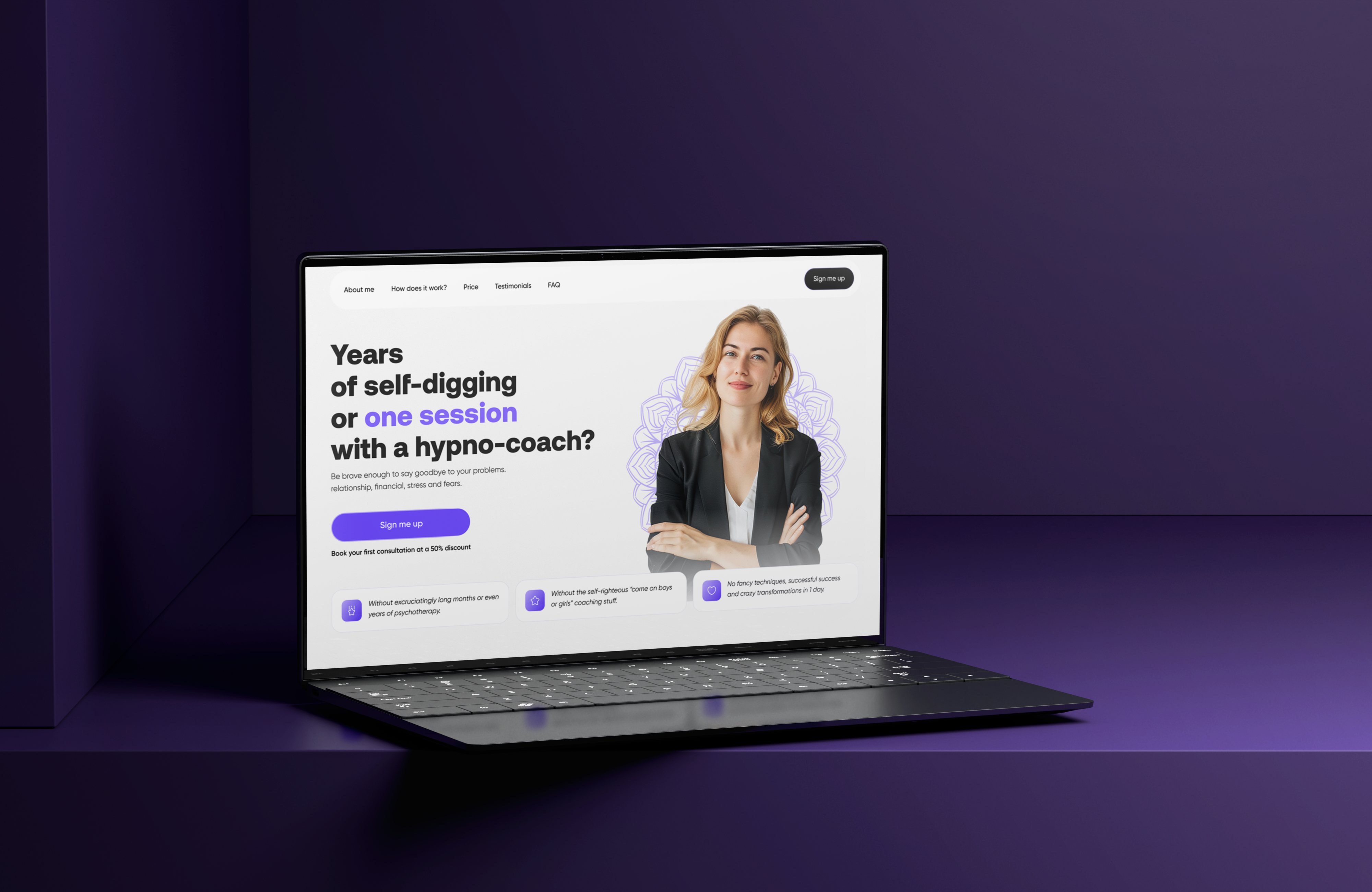 Landing page for a coach animation graphic design landing page motion graphics ui web