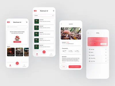 🍄 Mushroom Identifier App - UI/UX Design design identifier mobile mobile design mushroom mushroom identifier ui uiux ux