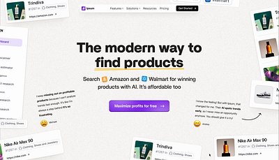 Product research tool website design figma saas ui ux web design website