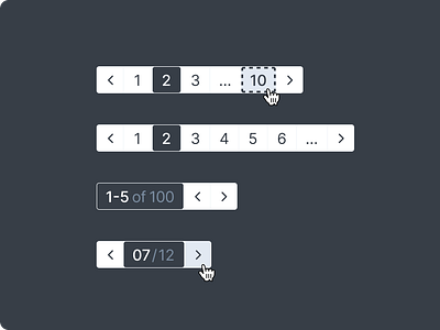 Pagination UI: Seamless Navigation in Dark and Light Modes blue dark dark mode dark ui figma light light mode navy blue pagination paging ui ui design patterns white