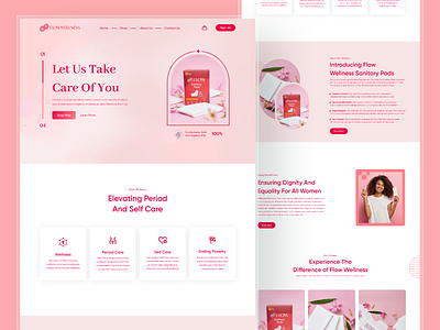 Sanitary Pad Website Design feminine care figma website landing page design panty liner period sanitary napkin sanitary pad sofy ui ui design ui ux ultra slim pad ux design web ui website design