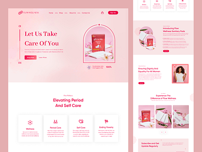 Sanitary Pad Website Design feminine care figma website landing page design panty liner period sanitary napkin sanitary pad sofy ui ui design ui ux ultra slim pad ux design web ui website design