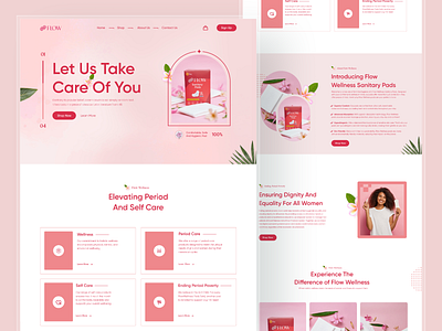 Sanitary Pad Website Design feminine care figma website landing page design panty liner period sanitary napkin sanitary pad sofy ui ui design ui ux ultra slim pad ux design web ui website design