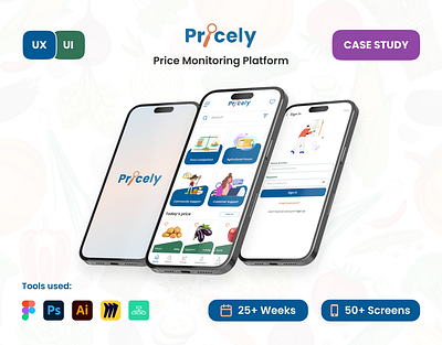 Pricely - Price Monitoring App app design mobile app price monitoring system pricely pricing ui ui design ux case study