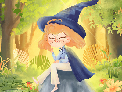 Little Witch 2d art artist childrens art childrens book digital art digital painting illustration illustration book illustrator