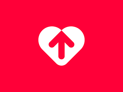 Heart + Up Arrow arrow brand branding direction growth heart identity logo love up