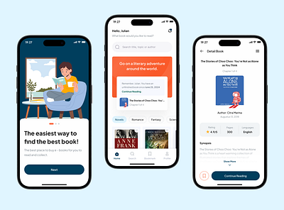 Book Voyage - Book Store Mobile App app book bookshelf bookstore design mobile store ui ux