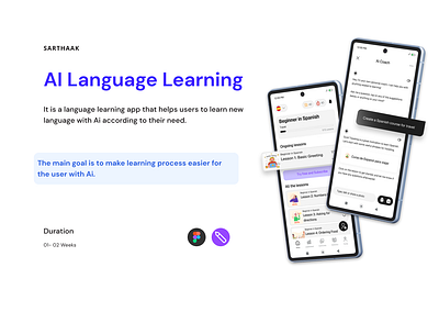 Ai Language Learning App app app design design ui ux