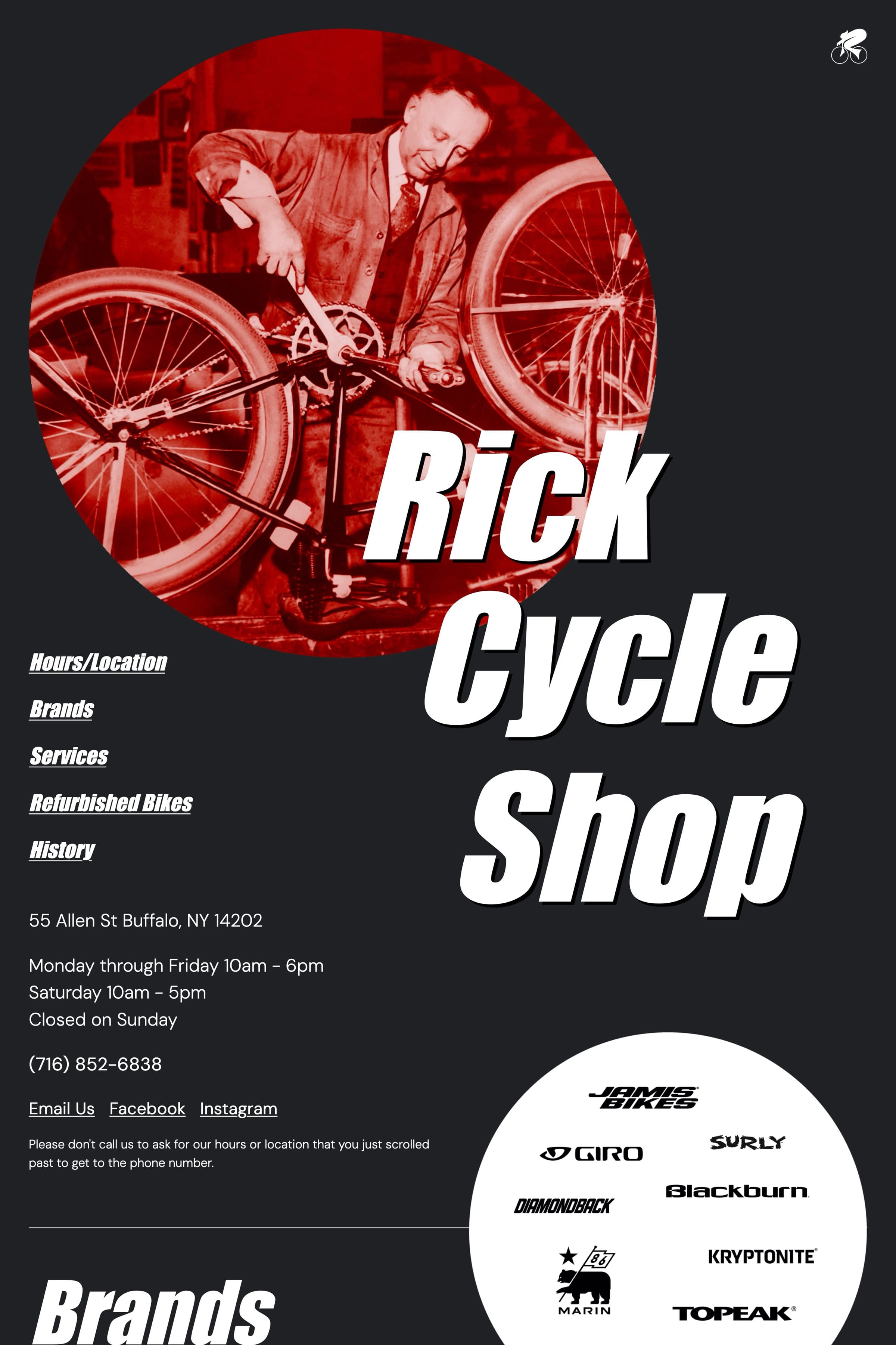 Rick Cycle Shop bicycle shop website web design website design wordpress