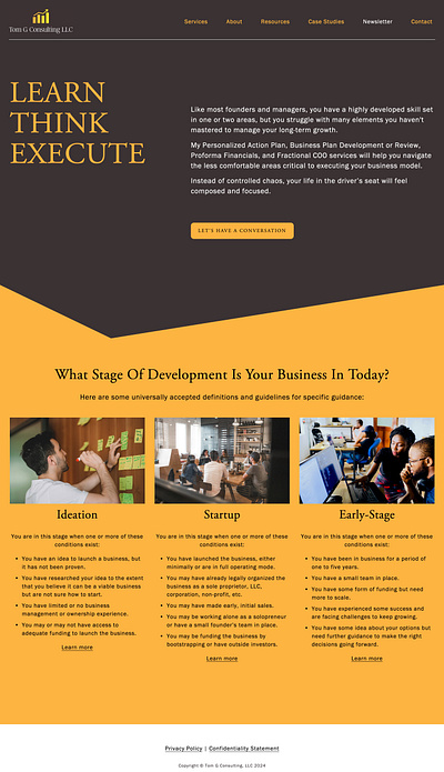 Tom G Consulting squarespace web design website design