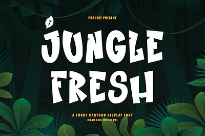 Jungle Fresh Funny Cartoon Display Font animation branding design font fonts graphic design illustration logo nostalgic ui