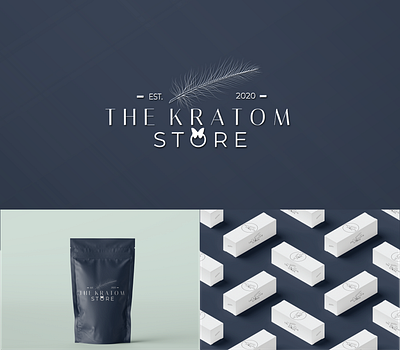 The Kratom Store: Natural Wellness Branding & Packaging Design branding feather logo graphic design herbal products kratom logo kratom store branding logo logo design packaging design product branding product design visual identity wellness branding