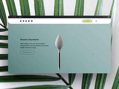 Krado ⏤ Website 3d animated animation creative design eco friendly green interactive landing motion graphics page plant plants product spline ui ux website