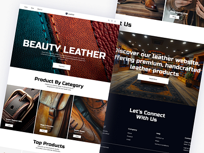 Website For Leather Brand branding e commerce design graphic design leather e commerce website motion graphics online shop design ui ui ux design web design website design