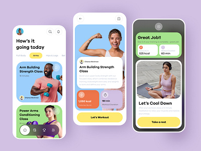 Fitness Mobile App activity app app design body design design ui exercise fitness gym health mobile mobile app online online coaching online fitness sport ui uiux wellness workout