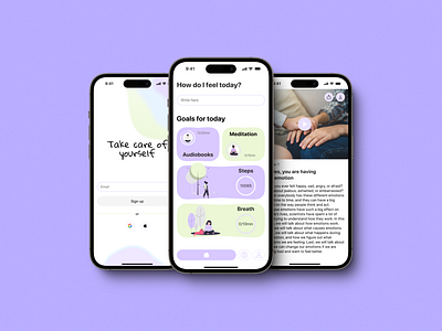 Mental health application app design ui ux