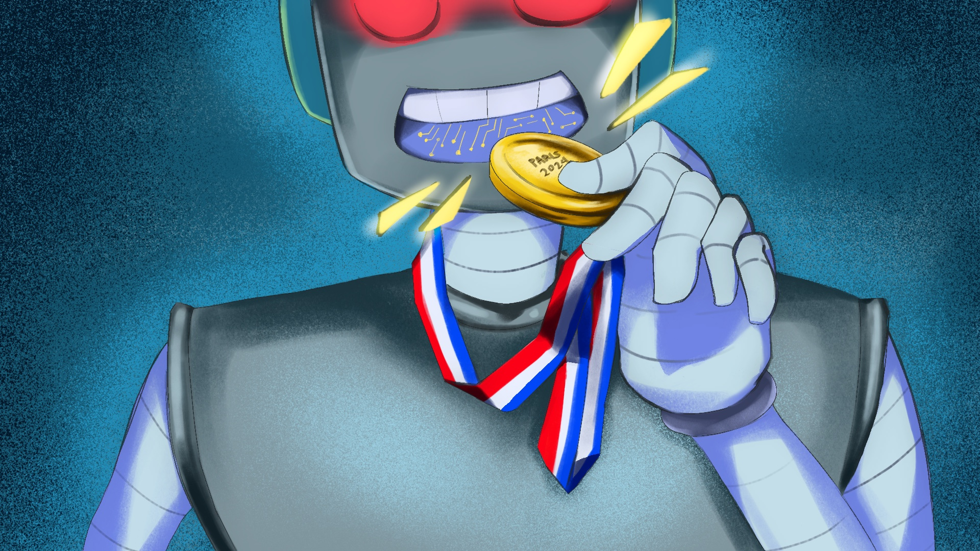 How AI is trying to medal at the Paris Olympics editorial illustration