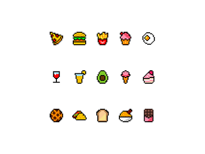 Tasty treats pixel icons design design icons figma icons food food icons icon icon creation icon design icon logo icon pack icons icons design logo nostalgia pixel pixel art pixel icon design pixel icons retro retro icons