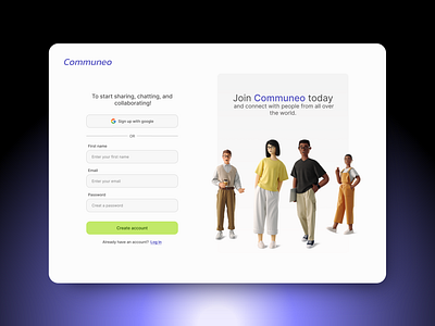 Communeo - Sign Up ui