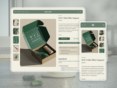 balanced8 - Shopify Website (Product Page) landing page design product design product page shopify website user experience design uxui design website website conversion website design