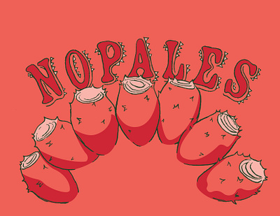 Nopales Poster 2d design design digital illustration graphic design hand drawn illustration poster design typography