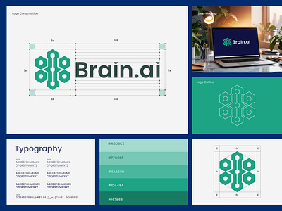 Brain - Ai startup logo Design abstract logo ai logo artex artificial intelligence brand guideline brand identity branding creative logo design geometric logo logo design logo designer minimal logo modern logo presentation startup logo tech technology unique logo