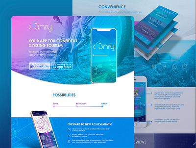 Conry - Landing Page Design Sports App for Cycling landing page ui web design