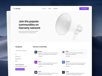 Garnerly Communities saas ui uiux ux website