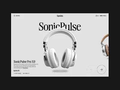 Santino - E-Commerce Style Test01 agency branding design e commerce ecommerce headphones inspiration landing page portfolio shop studio ui ux website