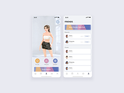 Avatar friend UI exploration graphic design ui