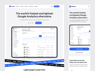 Analytics landing page — Untitled UI b2b dashboard design system figma figma design system header landing page marketing site minimal saas ui design ui kit ui library user interface web design website design