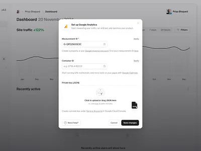 Set up Google Analytics — Untitled UI design system figma figma design system form integrations menu minimal minimalism modal pop over pop up popover popup product design ui ui design ui library user interface
