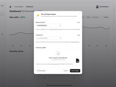 Set up Google Analytics — Untitled UI design system figma figma design system form integrations menu minimal minimalism modal pop over pop up popover popup product design ui ui design ui library user interface