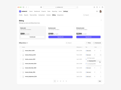 Billing settings page — Untitled UI b2b billing design system figma figma design system figma ui kit minimal plans pricing pricing cards product design saas settings ui ui design ui kit ui library user interface