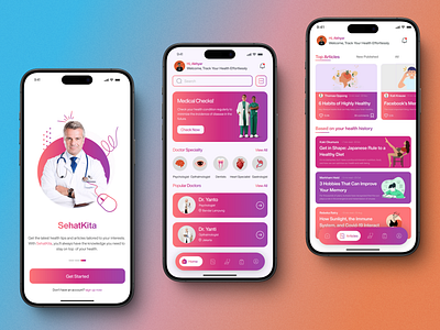 SehatKita - Health App app design digital health health health app health care health care app health mobile health tech health technology mobile mobile design mobile health app mobile ui design ui ui design ui kit ui ux design