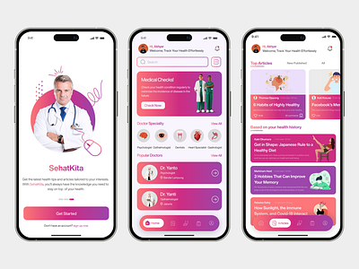 SehatKita - Health App app design digital health health health app health care health care app health mobile health tech health technology mobile mobile design mobile health app mobile ui design ui ui design ui kit ui ux design