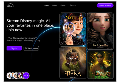 Disney plus landing page ui