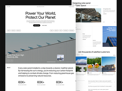 Solar Panel Landing Page clean design eco energy gogreen green energy landing page minimal minimalism solar solar panel solar power solar system ui web web design website