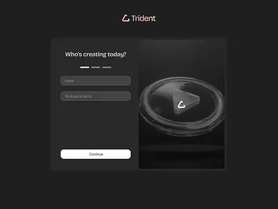 Trident Onboarding ai dark onboarding ui
