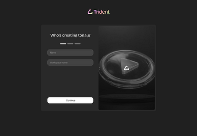 Trident Onboarding ai dark onboarding ui